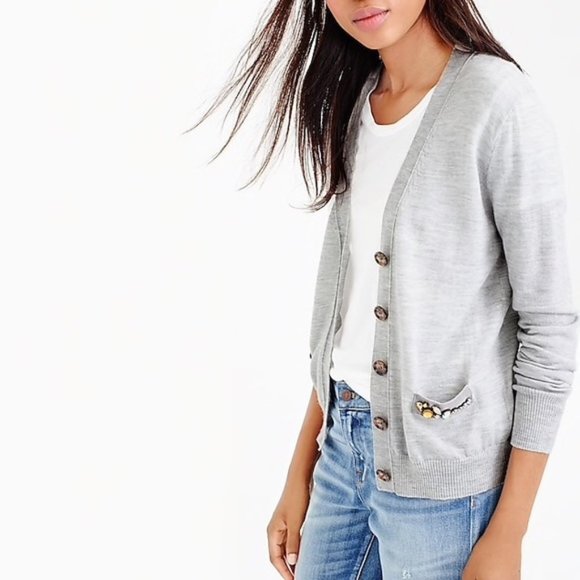 J. Crew Sweaters - J.CREW | BEADED EMBELLISHED CARDIGAN